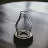 Portavelas Zen Estilo Dinastías Tang y Song, Pantalla de Vidrio a Prueba de Viento, Lámpara Pequeña de Cera Retro China, Decoración para Sala de Té