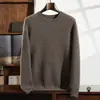 Outono e Inverno 2026 Novo Suéter Masculino de Cashmere com Gola Redonda Espessado Solto Tamanho Grande Suéter Base de Lã Suéter de Tricô para Homens