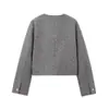 Exportación Transfronteriza Ropa de Mujer Otoño e Invierno 2025 Estilo Europeo y Americano Cuello Redondo Botones Sencillos Chaqueta de Lana Chaqueta para Mujer M561488