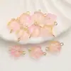 Colgante de Flor de Vidrio con Agujero Recto, Adorno de Flor de Cinco Pétalos, Cuentas Sueltas para Pulsera y Collar DIY, Materiales para Aretes con Borla Estilo Antiguo