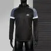 Roupas de Treino Meia-Zip Primavera e Outono Americanas para Homens Novo Futebol Secagem Rápida Respirável Corrida Mangas Longas Roupas de Fitness para Esportes