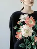 Ropa para Mujer Tallas Grandes para Mujeres Gordas, Corte Holgado, Camiseta Elegante de Manga Larga Adelgazante, Estampada con Perlas, Elegante, Rejuvenecedora, Top Plisado, Ropa para Mamá