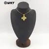 Wt-Jfn66 Collar con Colgante de Cruz de Estilo Religioso Más Vendido con Incrustaciones de Latón y Circonita, Cadena Vintage Unisex para Suéter
