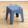Taburete Cuadrado de Una Pieza Color Macarrón, Apilable, Ahorra Espacio, Resistente, Antideslizante de Plástico, Taburete para Mesa de Comedor para Uso Doméstico