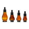 Botella gotero con forma de calabaza individual en stock 30 ml Botella de vidrio para aceites esenciales 10 ml Botella dispensadora de doble cabezal de bola rodante para loción corporal 5 ml