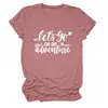 ¡Vamos a la Aventura Sitio Independiente Amazon Moda Casual Camiseta de Manga Corta con Cuello Redondo para Mujer