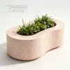 Florero de Terrazzo Rosa Salpicado Club Custom de Gama Alta Forma Artística Maceta Decorativa para Entrada de Villa