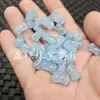 Pedras Soltas de Jade em Formato de Bambu Água-Marinha Quartzo Azul Rocha de Jade Acessórios para Joias DIY Contas de Jade