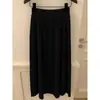 Falda midi de punto suave gris oscuro para mujer, otoño/invierno 2026, de cintura alta, fluida, falda de lana línea A plisada