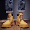 Botas Martin para Hombre Otoño e Invierno 2024 Moda Casual Estilo Coreano Botas de Ruibarbo Forradas de Felpa Engrosadas Cálidas Botas de Cuero de Moda de Una Pieza