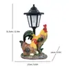 Luz Solar para Exteriores Feliz Gallo Transfronteriza Estatua Adorno Luz Decorativa para Hogar Exterior Patio Camino Césped