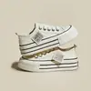 Zapatos de Lona Blancos con Plataforma y Suela Gruesa para Mujer, de Encaje, Transpirables, Suela Suave, para Primavera/Otoño 2026