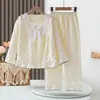 Pijama Infantil de Algodão Nuvem para Primavera e Outono Conjunto de Mangas Compridas Princesa para Meninas Mais Velhas e Bebês Roupa de Casa Pai-Filho