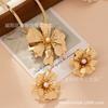 Nova moda europeia e americana acessórios de alta qualidade flores com colar de pérolas pulseira conjunto de joias femininas fábrica de origem