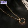 Collar de acero de titanio con doble cara en negro y rojo, fuente directa de fábrica. Moda Joker. Pulsera de acero inoxidable con doble cara en forma de corazón.