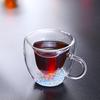 Nueva taza de café de vidrio creativa en forma de corazón de doble capa con aislamiento térmico para altas temperaturas, taza para té con leche, taza de amor de vidrio de borosilicato alto