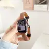 Correa de Cuero Adecuada para Banda de Apple Watch con Patrón de Vaca Plano Cierre Magnético 14mm Correa de Moda Venta al por Mayor