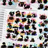 50 Adesivos Fofos de Gato Preto Originais Transfronteiriços Desenho Animado Gato Fofo Impermeáveis Decorativos Adesivos para Capa de Celular Copo Térmico