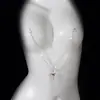 Cadena para pezones doble con borla de perla y colgante de flor, cadena corporal de discoteca para club nocturno, accesorios para mujer, venta caliente transfronteriza