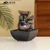 Xintianquan Estilo Chinês Retrô Ornamentos de Água Pequena Decoração de Paisagem para Mesa Sala de Estar Escritório Água Circulante Automática