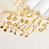Aretes de Acero Inoxidable Gota de Ojo de Gato, Lujo Ligero, Gama Alta, Aretes Exagerados, Aretes de Moño Grande Retro a la Moda para Mujer