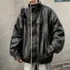 Chaqueta de Algodón para Hombre, Chaqueta Bomber para Hombre, Invierno Retro Americano Cachemira Engrosada Terciopelo Motocicleta Atractiva Chaqueta de Algodón