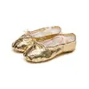 Zapatos de baile folclórico Spot Pop, zapatos de escenario con garra de gato, zapatos de ballet de fondo suave con lentejuelas doradas, zapatos de baile de PU