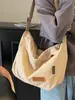 Bolso Tote Casual de Estilo Japonés Estilo Perezoso para Estudiante Viajero de Gran Capacidad Simple Color Sólido Ligero Combinable Bolso Cruzado para Mujer