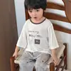 Pijama de Modal para Niños Niños, Estilo Delgado de Verano, Ropa de Casa para Niños Pequeños, Conjunto de Manga Tres Cuartos, Nuevo Modelo 2026, Clase A