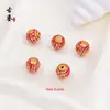 Contas Redondas Tradicionais de Esmalte Cloisonné Cinco Sutras, Contas Espaçadoras Cloisonné, Acessórios para Joias com Contas de Gotejamento de Óleo, Estilo Étnico Chinês