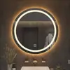 Espelho Inteligente para Decoração de Hotel Banheiro Sensor Anti-Embaçante Espelho de Maquiagem LED Redondo Sensível ao Toque Espelho de Lavatório