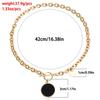 Europa y Estados Unidos joyería transfronteriza ins cadena de metal de aluminio cadena de moda cool colgante de fritilaria negra collar cadena de suéter para mujer alto sentido
