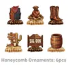 Decorações de Festa de Aniversário de Menino Cowboy Ocidental Marrom Cruzado Conjunto Descartável de Louças de Festa Toalha de Mesa