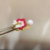 Anillo de Perla de Agua Dulce con Pintura al Óleo Colorida Flor Joyería de Mano Elegante Moda Lujo Accesible Anillo Versátil de Alta Gama Joyería para Mujeres