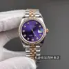 Aliexpress Oro Rosa Diseño de Hoja Verde 2836 Anillo de Diamante de Moda 31mm Completamente Dorado Reloj Mecánico Automático para Mujer