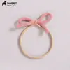 Acessórios de Cabelo Infantis de Lã Tecida com Laço para Comércio Exterior Europeu e Americano, Elásticos de Nylon Elásticos na Cor da Pele para Cabelo de Bebê, Faixas Finas de Cabelo para Bebê