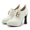 Novedad Primavera y Otoño 2026 Zapatos de Tacón Alto con Tacón Grueso para Mujer, Tallas 33-50, Plataforma Impermeable, Punta Fina, Zapatos de Cuero para el Trabajo
