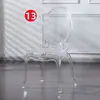Silla de cristal para banquete de boda de hotel, popular silla de plástico transparente acrílico cristal bambú para banquete de boda, silla transparente