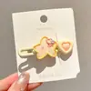 Presilhas de cabelo coloridas com um toque de luxo, presilhas de cabelo em formato de laço, presilhas de franja para meninas coreanas, presilhas laterais para cabelos soltos, presilhas de flor