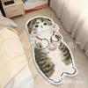 Fábrica de alfombras de cachemir con diseño de gato, venta al por mayor, para sala de estar, dormitorio, alfombra lavable a máquina, linda alfombra de dibujos animados para ventana salediza, manta para mesita de noche