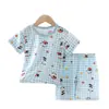 Conjunto Curto de Modal Personalizado para Crianças, Roupa de Casa Fina de Verão para Meninos e Meninas, Pijama Amigo da Pele para Bebê Atacado