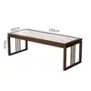 Mesa de Té y Sillas de Madera Maciza y Pizarra Minimalistas Modernas para Sala de Estar, Oficina, Sala de Conferencias