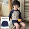 Traje de baño coreano de dos piezas para niños, nuevo traje de baño de manga larga protector solar de secado rápido, conjunto de natación de verano