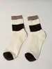 Meias Maillard Retrô Mais Vendidas para Mulheres, Outono e Inverno, de Cano Médio, Modernas, Macias e Confortáveis, Marrom Clássico, Versáteis, Meias Largas