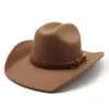 Chapéu de Palha Ocidental Transfronteiriço, Chapéu de Cowboy com Proteção Solar, Chapéu de Equitação Unissex, Chapéu de Viagem, Chapéu Estilo Xizang, Chapéu de Sol Vintage