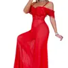 2025 Nuevo Ins Transfronterizo Europeo y Americano Exportación Falda Larga Roja Sexy Vestido Sexy Vestido Lencería Sexy para Mujeres