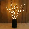 Lámpara de Florero Rama de Simulación de Explosión Roja de Red de Internet Bola Blanca Pequeña Nórdica Habitación Sala de Estar Decoración de Boda Lámpara de Árbol