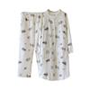 Conjunto de Duas Peças para Gestante Outono e Inverno, Algodão Puro Grau A, com Algodão de Ar, Vestido e Calça Pós-Parto