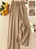 Estilo europeo y americano, transfronterizos, plisados, de pierna recta, pantalones casuales para mujer, adecuados para primavera y otoño, para paseos tranquilos y vacaciones, color liso, corte holgado, pantalones de pierna ancha, pantalones largos para mujer