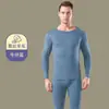 Roupa íntima térmica de veludo masculina com forro de fleece, nova para o inverno e outono, conjunto de calças compridas
